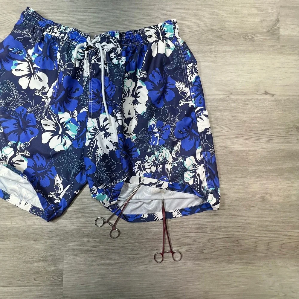 Kailua Surf Mens Swim‎ Trunks  3XL Floral Print Elastic Waist Beach Shorts